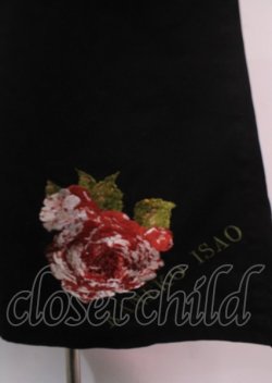画像3: KANEKO ISAO / 裾薔薇刺繍デニムスカート  黒 Y-25-04-01-174-EL-SK-SZ-ZY