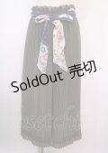 axes femme / スカーフリボンプリーツガウチョパンツ M カーキ Y-25-04-01-176-AX-PA-SZ-ZY