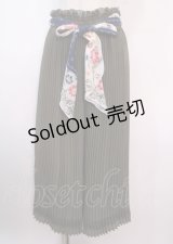 axes femme / スカーフリボンプリーツガウチョパンツ M カーキ Y-25-04-01-176-AX-PA-SZ-ZY