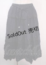 axes femme / レース使いロングスカート M 紺 Y-25-04-01-180-AX-SK-SZ-ZY