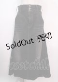 axes femme NOSTALGIE / サイド切替フレアデニムスカート F 黒 Y-25-04-01-181-AX-SK-SZ-ZY
