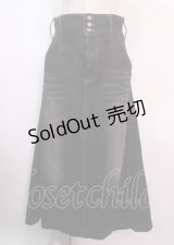 axes femme NOSTALGIE / サイド切替フレアデニムスカート F 黒 Y-25-04-01-181-AX-SK-SZ-ZY