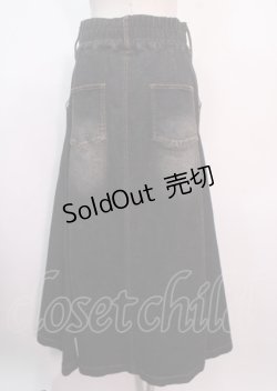 画像2: axes femme NOSTALGIE / サイド切替フレアデニムスカート F 黒 Y-25-04-01-181-AX-SK-SZ-ZY