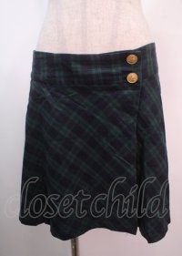 CHOICE / チェック柄ラップスカート  グリーン Y-25-04-01-187-PU-SK-SZ-ZY