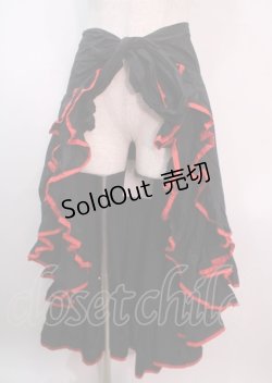 画像1: SEXY DYNAMITE LONDON / フリル巻きスカート F 黒×赤 Y-25-04-01-188-PU-SK-SZ-ZY
