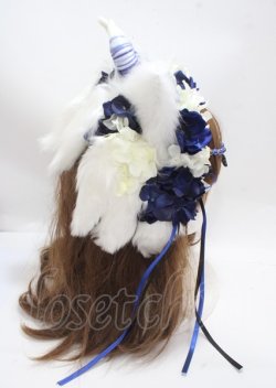 画像4: Atelier Beatrice / 角×耳フラワーカチューシャ  ホワイト×ブルー Y-25-04-01-018-GO-AC-SZ-ZY
