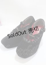 DearMyLove / ヴィンテージバックルリボンフリルパンプス  黒 Y-25-04-01-024-EL-SH-SZ-ZY