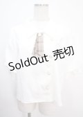 axes femme POETIQUE / チェックリボン付パフ袖ブラウス M 生成り Y-25-04-01-025-AX-BL-SZ-ZY