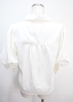 画像2: axes femme POETIQUE / チェックリボン付パフ袖ブラウス M 生成り Y-25-04-01-025-AX-BL-SZ-ZY