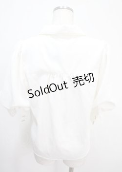 画像2: axes femme POETIQUE / チェックリボン付パフ袖ブラウス M 生成り Y-25-04-01-025-AX-BL-SZ-ZY