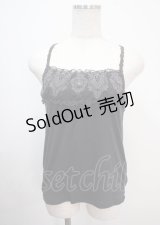 axes femme / モチーフレースキャミ M 黒 Y-25-04-01-027-AX-TO-SZ-ZY