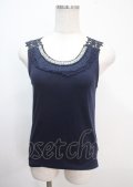 axes femme / レースビジュータンクトップ M 紺 Y-25-04-01-030-AX-TO-SZ-ZY