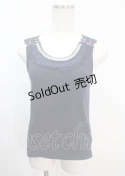 画像1: axes femme / レースビジュータンクトップ M 紺 Y-25-04-01-030-AX-TO-SZ-ZY
