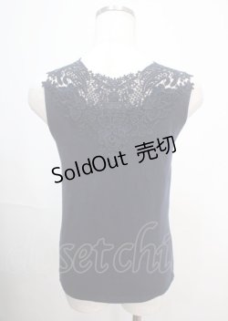 画像2: axes femme / レースビジュータンクトップ M 紺 Y-25-04-01-030-AX-TO-SZ-ZY
