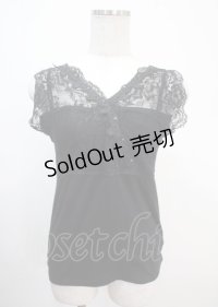 axes femme / レース切り替えタンクトップ M 黒 Y-25-04-01-031-AX-TO-SZ-ZI