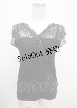 画像1: axes femme / レース切り替えタンクトップ M 黒 Y-25-04-01-031-AX-TO-SZ-ZI