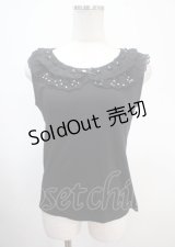 axes femme / エレガント襟タンク M 黒 Y-25-04-01-032-AX-TO-SZ-ZY