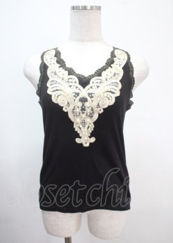 画像1: axes femme / ラメ刺繍タンクトップ M 黒 Y-25-04-01-033-AX-TO-SZ-ZI