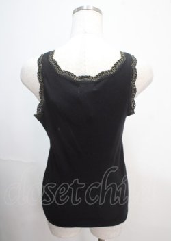 画像2: axes femme / ラメ刺繍タンクトップ M 黒 Y-25-04-01-033-AX-TO-SZ-ZI