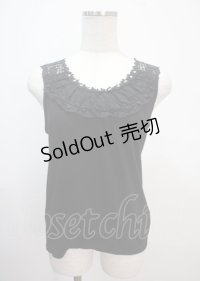 axes femme / バックモチーフレースタンク M 黒 Y-25-04-01-034-AX-TO-SZ-ZI