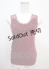 axes femme / バックモチーフレースタンク M ワイン Y-25-04-01-035-AX-TO-SZ-ZY