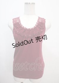 axes femme / バックモチーフレースタンク M ワイン Y-25-04-01-035-AX-TO-SZ-ZY