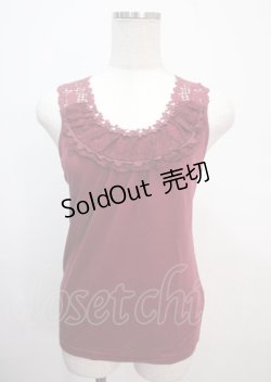 画像1: axes femme / バックモチーフレースタンク M ワイン Y-25-04-01-035-AX-TO-SZ-ZY