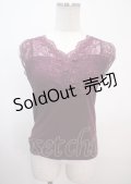 axes femme / レース切り替えタンクトップ M パープル Y-25-04-01-036-AX-TO-SZ-ZI