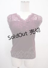 axes femme / レース切り替えタンクトップ M パープル Y-25-04-01-036-AX-TO-SZ-ZI