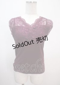 axes femme / レース切り替えタンクトップ M パープル Y-25-04-01-036-AX-TO-SZ-ZI
