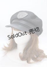 Moi-meme-Moitie / エンブレムバッチ付きミリタリー風ハット  ブラック Y-25-04-03-001-MO-AC-SZ-ZY