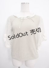 axes femme / レース×リボン袖プルオーバー M グリーン Y-25-04-03-048-AX-TO-SZ-ZY