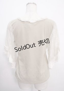 画像2: axes femme / レース×リボン袖プルオーバー M グリーン Y-25-04-03-048-AX-TO-SZ-ZY