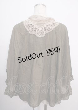 画像2: axes femme / 裾ブラウジングレース衿ブラウス M カーキ Y-25-04-03-052-AX-BL-SZ-ZY