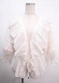 axes femme / ボリュームフリルカーデ M 生成り Y-25-04-03-055-AX-TO-SZ-ZY