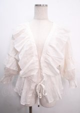 axes femme / ボリュームフリルカーデ M 生成り Y-25-04-03-055-AX-TO-SZ-ZY