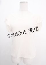 axes femme / 袖プチバラ使いトップス M キナリ Y-25-04-03-060-AX-TO-SZ-ZY