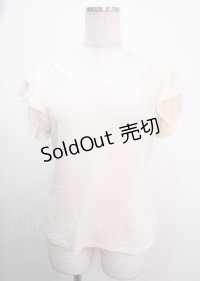 axes femme / 袖プチバラ使いトップス M キナリ Y-25-04-03-060-AX-TO-SZ-ZY
