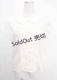 axes femme / 袖オーガンジーブラウス風プルオーバー M 生成り Y-25-04-03-061-AX-TO-SZ-ZY
