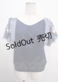 axes femme / チュール刺繍フレア袖リブプルオーバー M 紺 Y-25-04-03-063-AX-TO-SZ-ZY