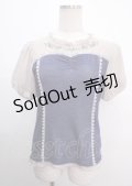 axes femme POETIQUE / マリン刺繍ビスチェ切替プルオーバー M 紺 Y-25-04-03-066-AX-TO-SZ-ZY