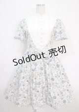 Victorian maiden / フラワリーパフスリーブドレス  ブルー Y-25-04-03-073-CL-OP-SZ-ZY