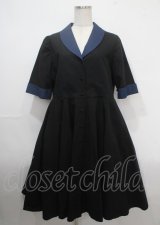 Perla nell' ostrica / ジャケットワンピース L 黒 Y-25-04-03-075-EL-OP-SZ-ZY