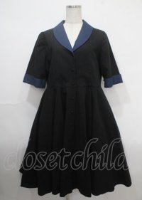 Perla nell' ostrica / ジャケットワンピース L 黒 Y-25-04-03-075-EL-OP-SZ-ZY