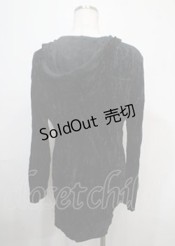 画像2: 【SALE】Ozz Croce / 編み上げベロアワンピース  黒 Y-25-04-03-078-OO-OP-SZ-ZT322