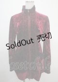 Ozz oneste / 薔薇刺繍ベロアパーカー  ワイン Y-25-04-03-079-OO-TO-SZ-ZY
