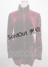 Ozz oneste / 薔薇刺繍ベロアパーカー  ワイン Y-25-04-03-079-OO-TO-SZ-ZY