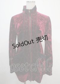 Ozz oneste / 薔薇刺繍ベロアパーカー  ワイン Y-25-04-03-079-OO-TO-SZ-ZY
