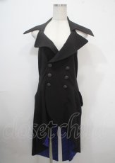 画像1: Moi-meme-Moitie / 後ろ編み上げ燕尾ジレ man ブラック Y-25-04-03-081-MO-JA-SZ-ZY (1)