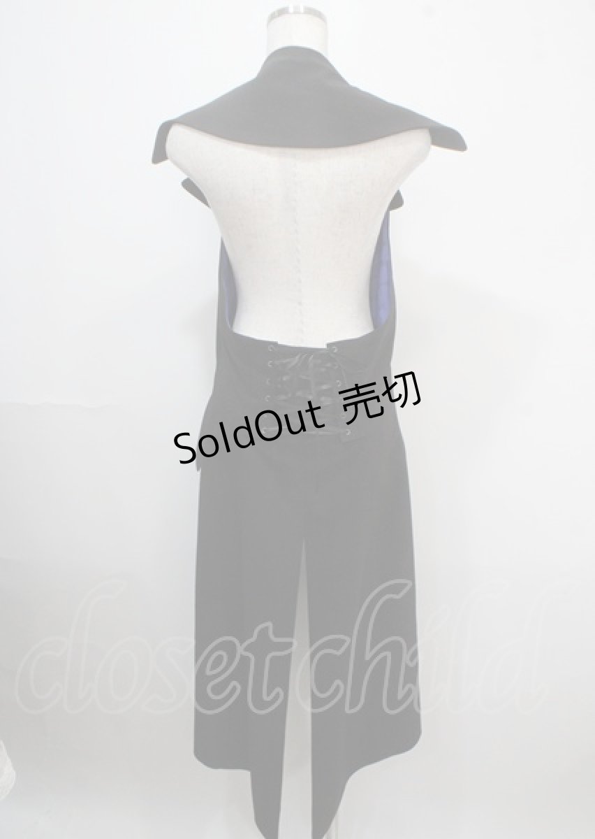 画像2: Moi-meme-Moitie / 後ろ編み上げ燕尾ジレ man ブラック Y-25-04-03-081-MO-JA-SZ-ZY (2)